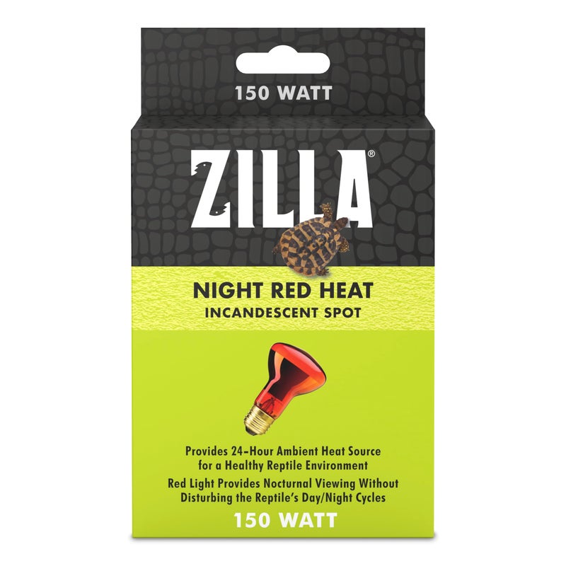 Zilla Reptile Terrarium Incandescent Heat Spot Bulb, Night Red, 150 Watts - Image 1